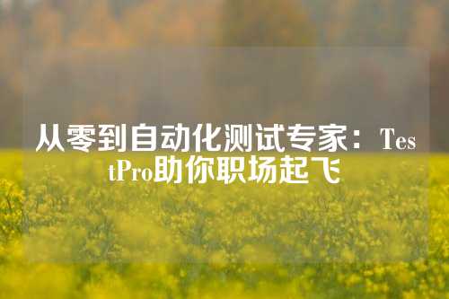 从零到自动化测试专家：TestPro助你职场起飞