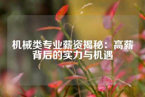 机械类专业薪资揭秘:高薪背后的实力与机遇
