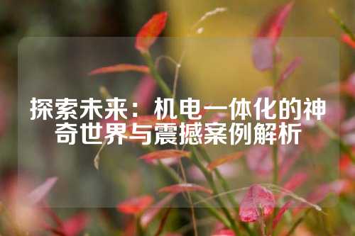 探索未来：机电一体化的神奇世界与震撼案例解析