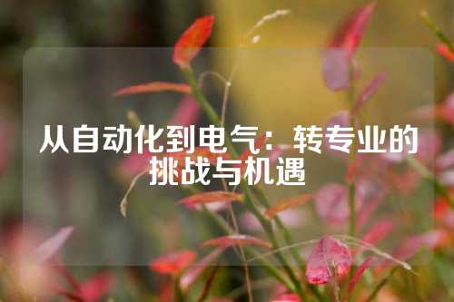 从自动化到电气：转专业的挑战与机遇
