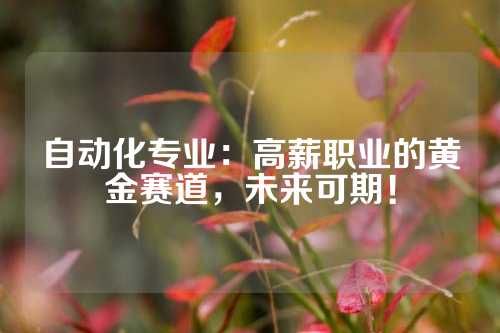 自动化专业：高薪职业的黄金赛道，未来可期！