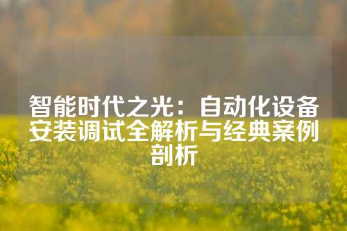 智能时代之光：自动化设备安装调试全解析与经典案例剖析