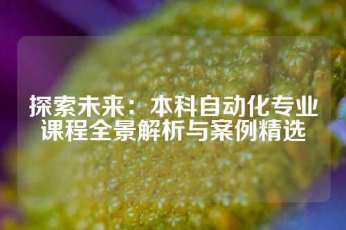 探索未来：本科自动化专业课程全景解析与案例精选