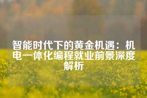 智能时代下的黄金机遇：机电一体化编程就业前景深度解析