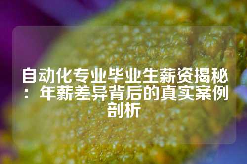 自动化专业毕业生薪资揭秘：年薪差异背后的真实案例剖析