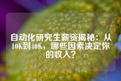自动化研究生薪资揭秘：从10K到40K，哪些因素决定你的收入？