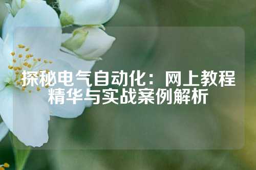 探秘电气自动化：网上教程精华与实战案例解析