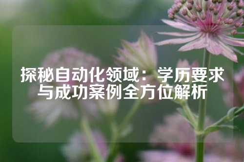 探秘自动化领域：学历要求与成功案例全方位解析