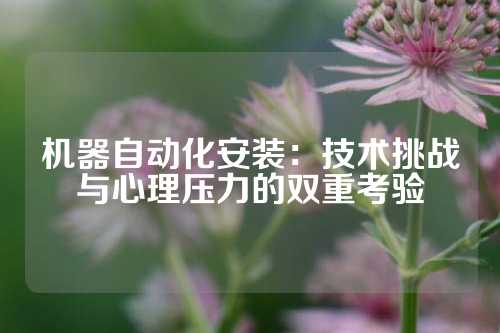 机器自动化安装：技术挑战与心理压力的双重考验