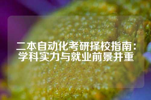 二本自动化考研择校指南：学科实力与就业前景并重