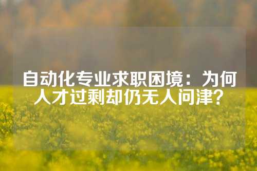 自动化专业求职困境：为何人才过剩却仍无人问津？