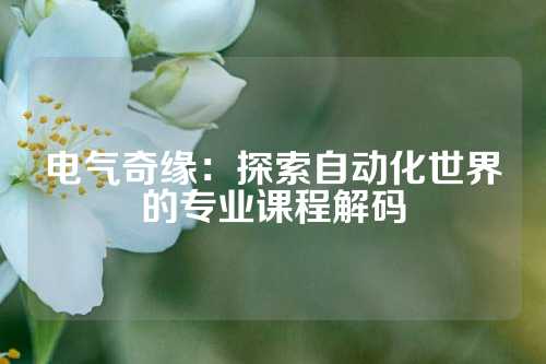 电气奇缘：探索自动化世界的专业课程解码