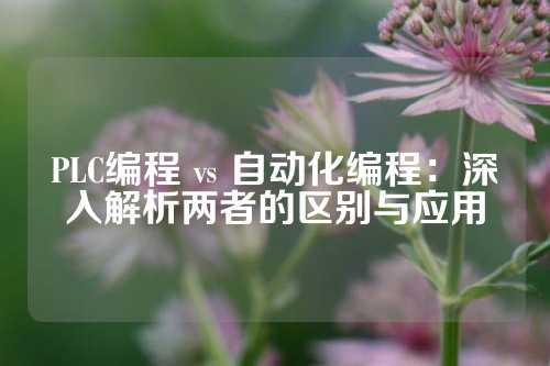 PLC编程 vs 自动化编程：深入解析两者的区别与应用