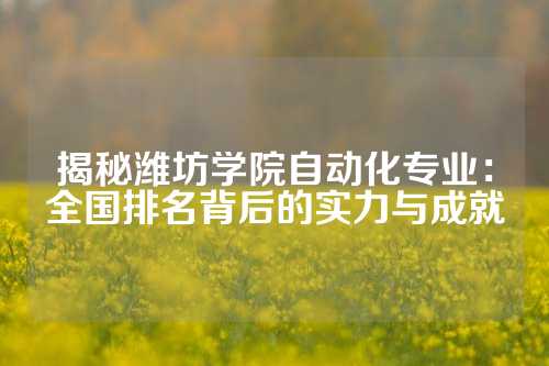 揭秘潍坊学院自动化专业：全国排名背后的实力与成就