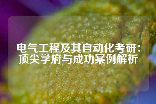 电气工程及其自动化考研：顶尖学府与成功案例解析