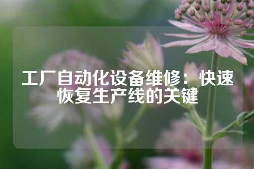 工厂自动化设备维修：快速恢复生产线的关键