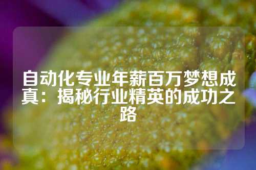 自动化专业年薪百万梦想成真：揭秘行业精英的成功之路