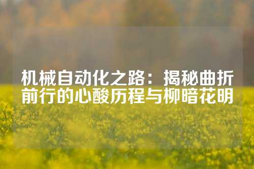 机械自动化之路：揭秘曲折前行的心酸历程与柳暗花明