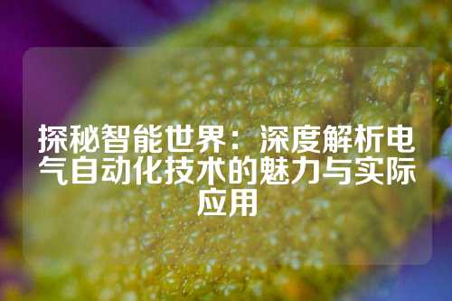 探秘智能世界：深度解析电气自动化技术的魅力与实际应用