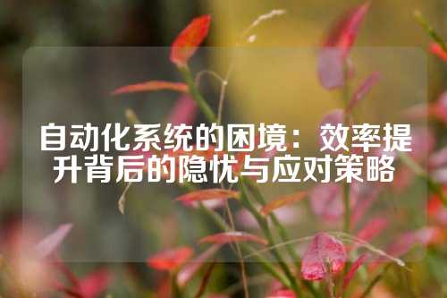 自动化系统的困境：效率提升背后的隐忧与应对策略