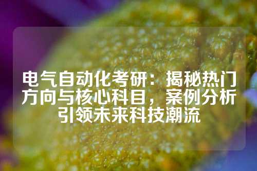 电气自动化考研：揭秘热门方向与核心科目，案例分析引领未来科技潮流