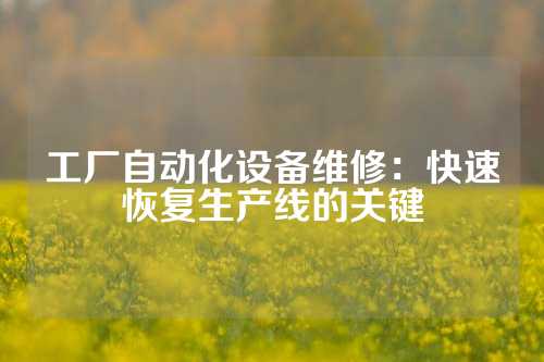 工厂自动化设备维修：快速恢复生产线的关键