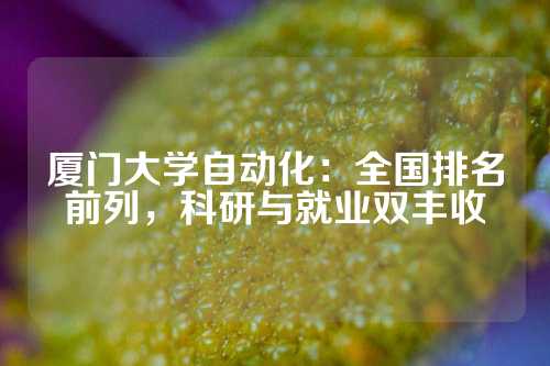 厦门大学自动化：全国排名前列，科研与就业双丰收