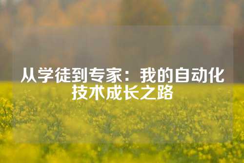 从学徒到专家：我的自动化技术成长之路