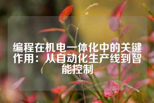 编程在机电一体化中的关键作用：从自动化生产线到智能控制