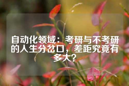 自动化领域：考研与不考研的人生分岔口，差距究竟有多大？