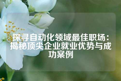 探寻自动化领域最佳职场:揭秘顶尖企业就业优势与成功案例