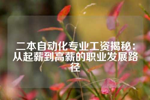 二本自动化专业工资揭秘：从起薪到高薪的职业发展路径