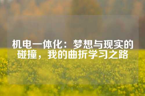 机电一体化：梦想与现实的碰撞，我的曲折学习之路