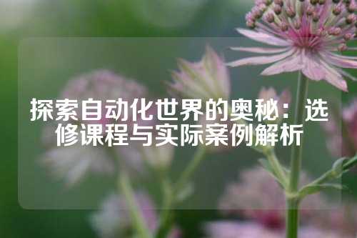 探索自动化世界的奥秘:选修课程与实际案例解析
