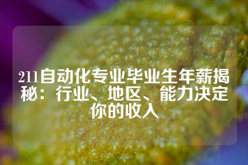 211自动化专业毕业生年薪揭秘：行业、地区、能力决定你的收入