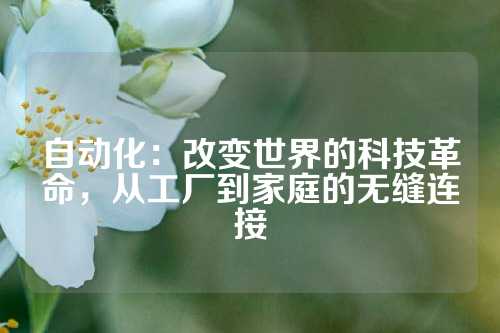 自动化：改变世界的科技革命，从工厂到家庭的无缝连接