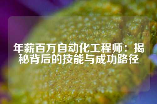 年薪百万自动化工程师：揭秘背后的技能与成功路径