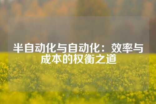 半自动化与自动化：效率与成本的权衡之道